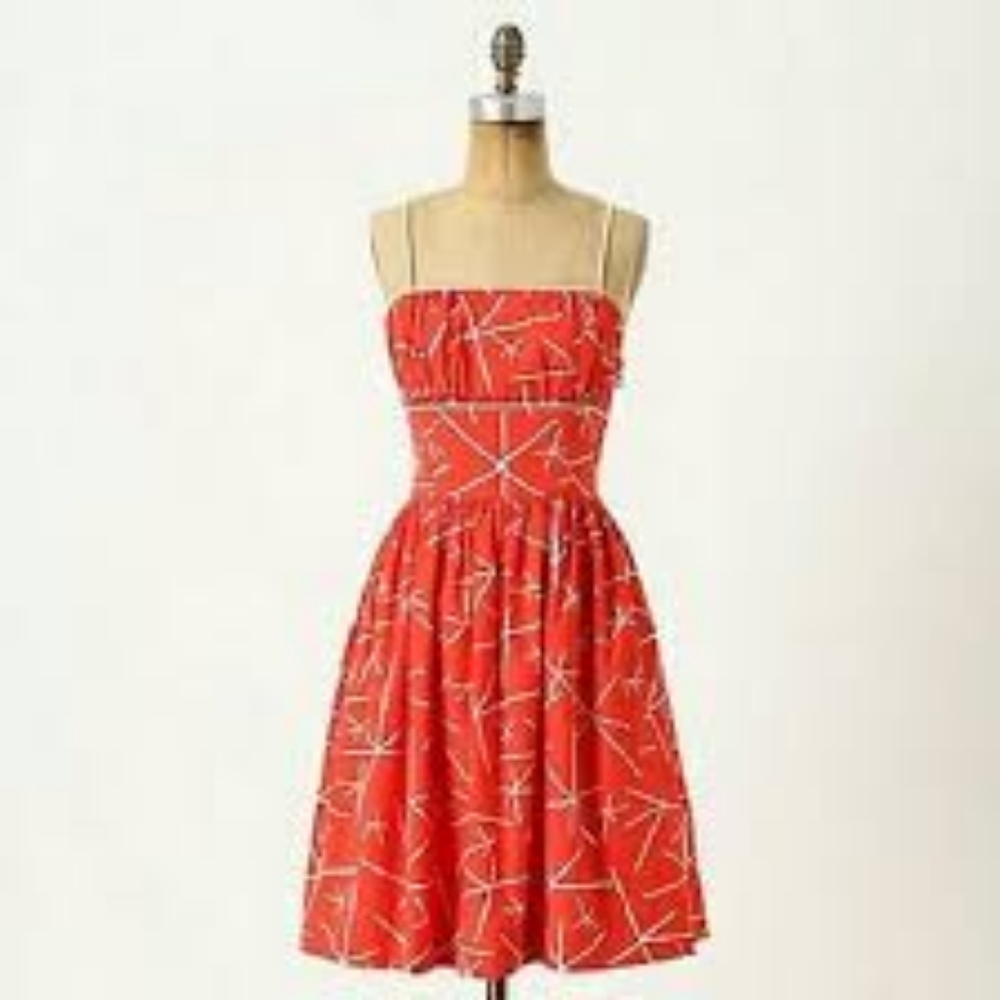 Anthropologie Nostalgic Asterisk Red Dress